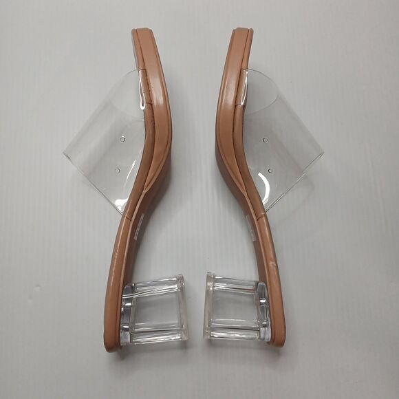 Cape Robbin Women's Clear Low Block Heels Slip-On Transparent Nude Size 9 - Picture 6 of 11